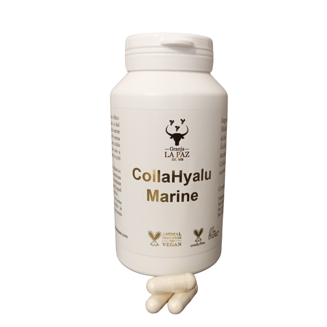 CollaHyalu Marine Granja La Paz suplemento alimenticio vitamina ácido hialuronico colágeno marino coenzima Q10 natural