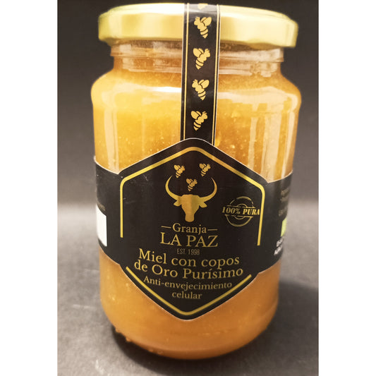 Miel Ecológica con Puro Oro 24k comestible "Granja La Paz"
